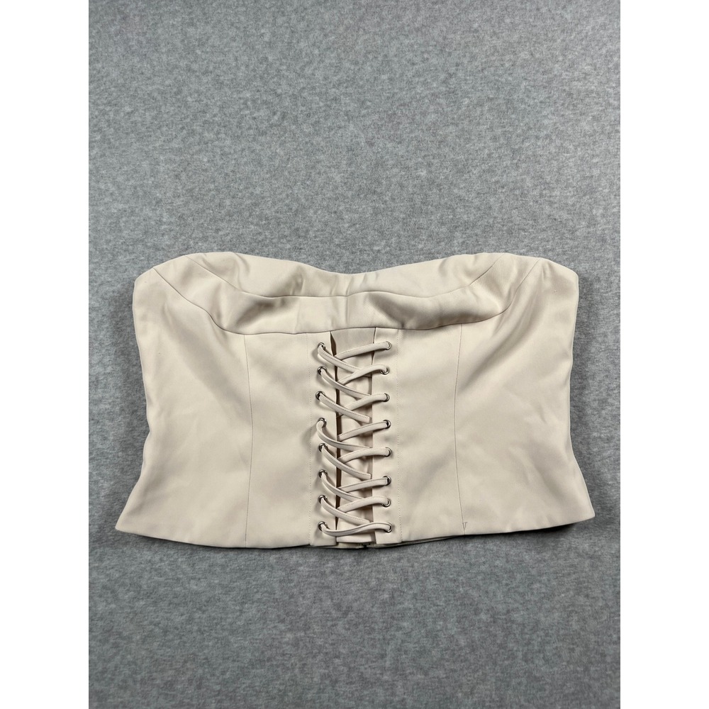 Forever 21+ Top Women 0X Cream Corset Bustier Ren Faire Romantic Princess